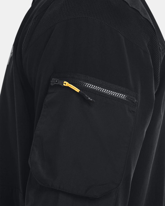 Men's Project Rock Bomber Jacket, Black, pdpMainDesktop image number 3